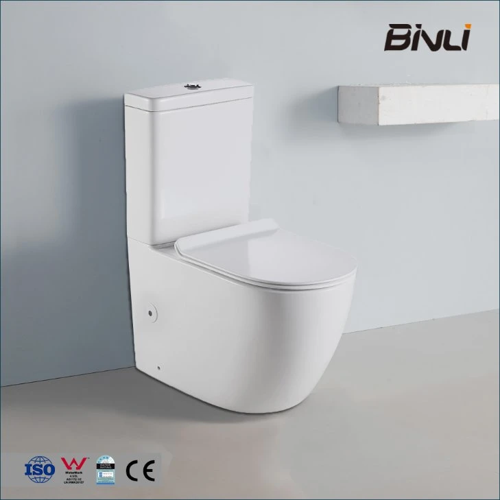 Two Piece Toilet Luxury P-Trap Washdown Flushing Ronud Types Wc Toilet