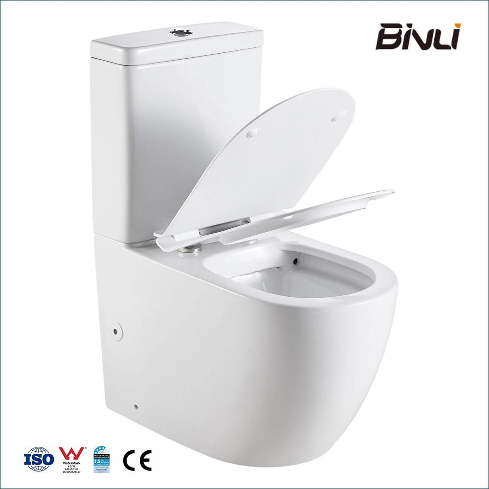 Two Piece Toilet Luxury P-Trap Washdown Flushing Ronud Types Wc Toilet