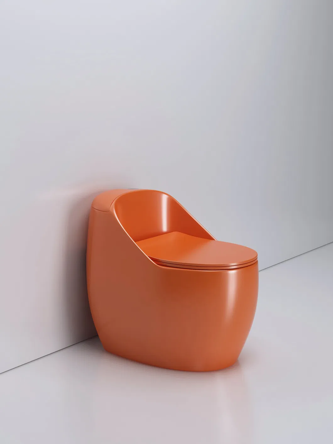 China Orange Color Snail Shape Bathroom Toilet Ceramic Sanitary Ware One Piece Toilet