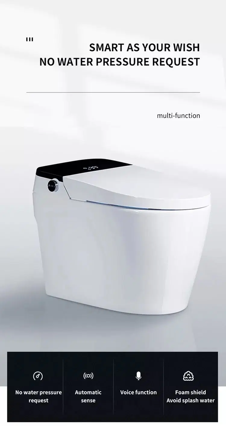 Modern Intelligent Ceramic Bathroom Smart Toilet with Waterproof Remote Control