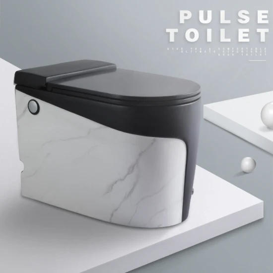 Tankless Pulse Flushing Bodenmontage-Wasserklosett, runde Toilette
