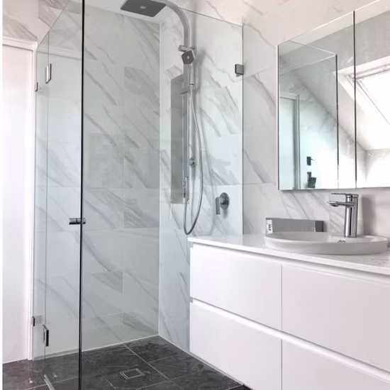Rahmenlose, drehbare Duschwandtür, 10 mm, gehärtetes Glas, 900 x 1950 mm